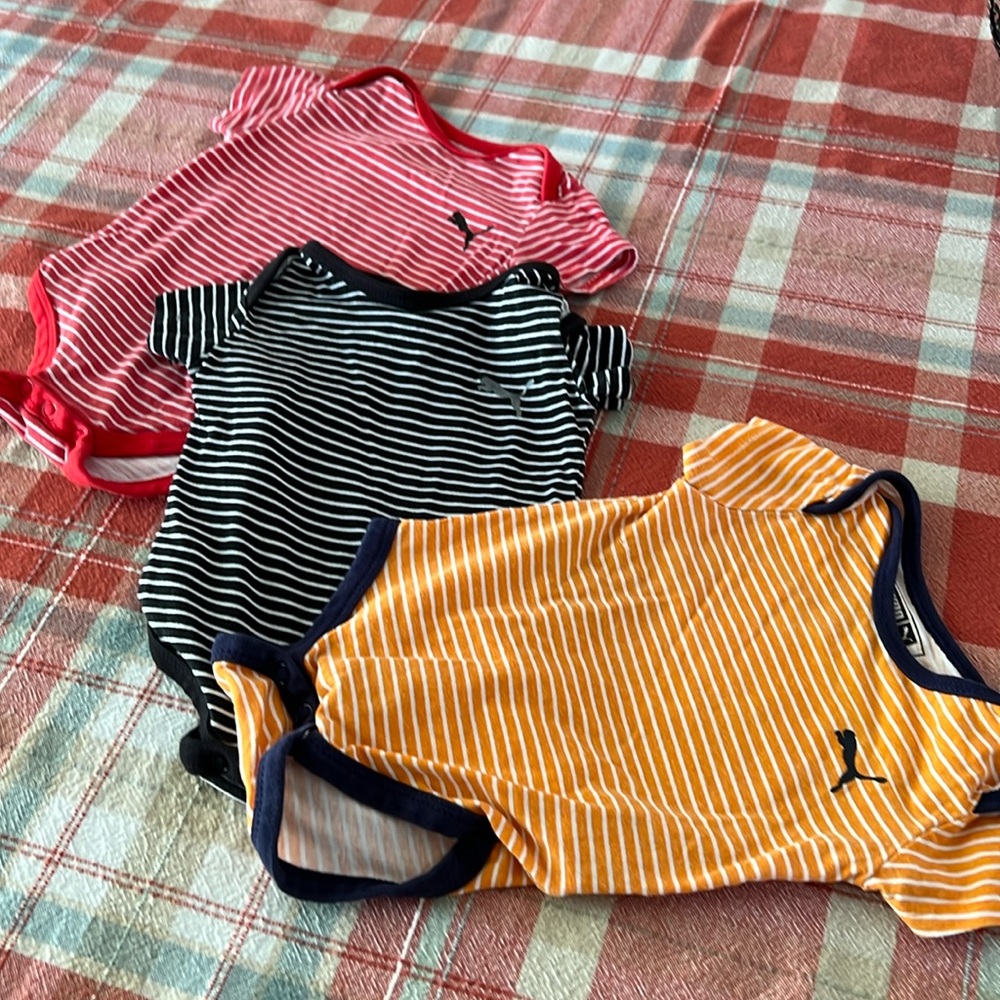 3 Puma Onesies. Size 3-6 months
